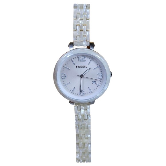 Fossil Accessories - Fossil Heather Three Hand Resin Watch Pearlized White Jr1407 WOMEN'S NWT